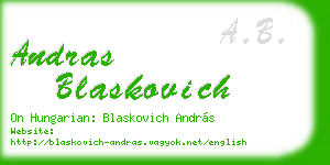 andras blaskovich business card