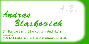 andras blaskovich business card